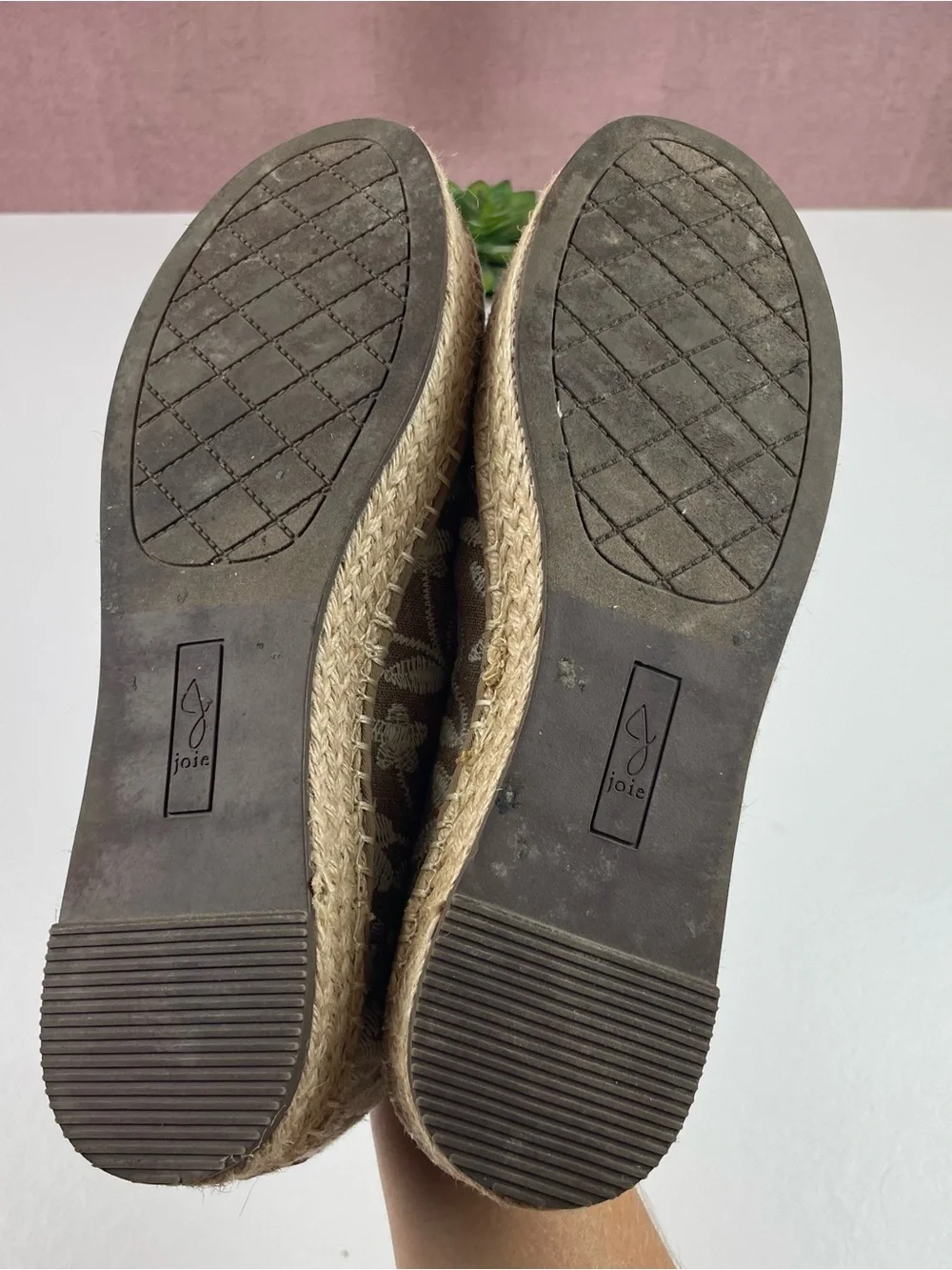Joie Tan White Floral Embroidered Cara Espadrille Shoes Women Size 8.5